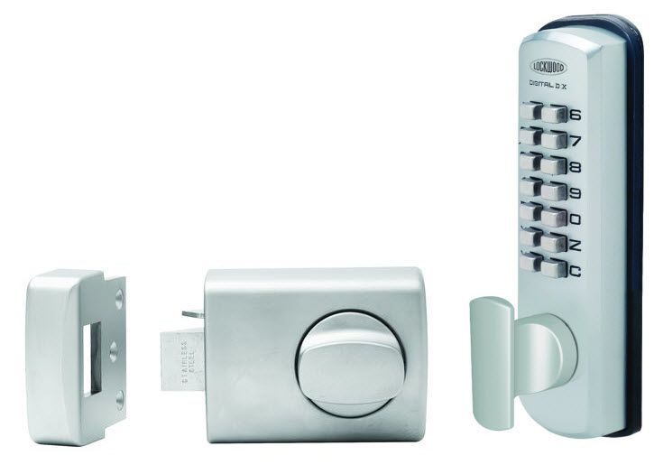 DX DIGITAL KEYPAD WITH 002 DEADLATCH WITH KNOB DP SATIN CHROME