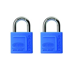 120N SERIES PADLOCK 30MM WITH 18MM SHACKLE WITH SILICON JACKET 2DP LIGHT BLUE