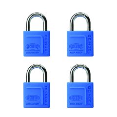 120N SERIES PADLOCK 30MM WITH 18MM SHACKLE WITH SILICON JACKET 4DP LIGHT BLUE