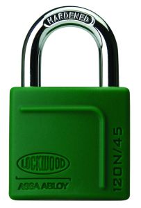 120N SERIES PADLOCK 45MM WITH 27MM SHACKLE WITH SILICON JACKET DP GREEN