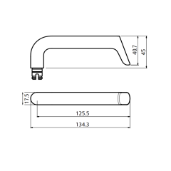 5801 ROUND END PLATE WITH CYLINDER HOLE & 102 LEVER SATIN CHROME