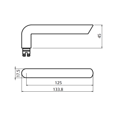 5801 ROUND END PLATE WITH CYLINDER HOLE & 104 LEVER SATIN CHROME