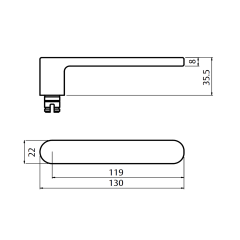 5801 ROUND END PLATE WITH CYLINDER HOLE & 106 LEVER SATIN CHROME
