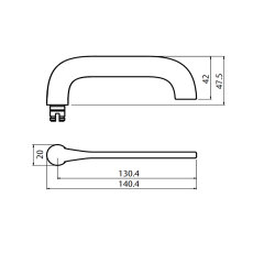 5801 ROUND END PLATE WITH CYLINDER HOLE & 115 LEVER SATIN CHROME