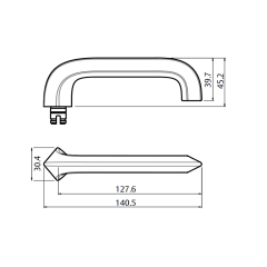 5801 ROUND END PLATE WITH CYLINDER HOLE & 116 LEVER SATIN CHROME