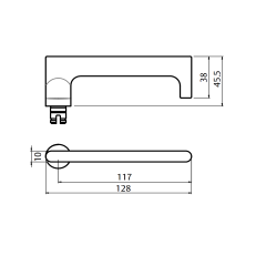 5805 ROUND END PLATE WITH 118 LEVER SATIN CHROME