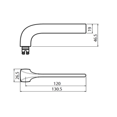5805 ROUND END PLATE WITH 123 LEVER SATIN CHROME
