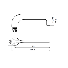 5801 ROUND END PLATE WITH CYLINDER HOLE & 124 LEVER SATIN CHROME