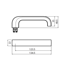 5801 ROUND END PLATE WITH CYLINDER HOLE & 131 LEVER SATIN CHROME
