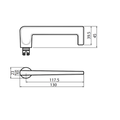 5805 ROUND END PLATE WITH 132 LEVER SATIN CHROME