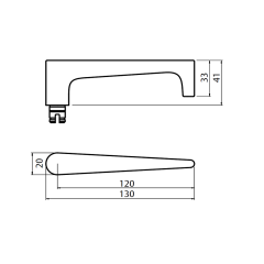 5801 ROUND END PLATE WITH CYLINDER HOLE & 133 LEVER SATIN CHROME