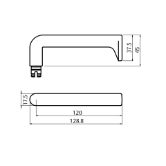 5905 ROUND END PLATE WITH 144 LEVER SATIN CHROME