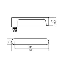5801 ROUND END PLATE WITH CYLINDER HOLE & 166 LEVER SATIN CHROME