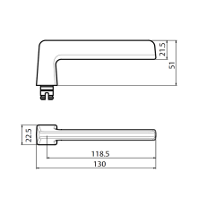 5801 ROUND END PLATE WITH CYLINDER HOLE & 178 LEVER SATIN CHROME