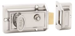 RIMLOCK NIGHTLATCH WITH SNIB - NO CYLINDER SILVER