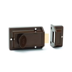 RIMLOCK NIGHTLATCH - NO CYLINDER BROWN