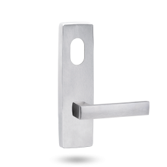 EXT SQ END PLATE - CYLINDER AND LEVER 101 SATIN CHROME