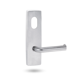 EXT SQ END PLATE - CYLINDER AND LEVER 102 SATIN CHROME