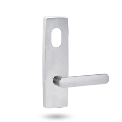 EXT SQ END PLATE - CYLINDER AND LEVER 106 SATIN CHROME