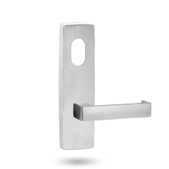EXT SQ END PLATE - CYLINDER AND LEVER 111 SATIN CHROME