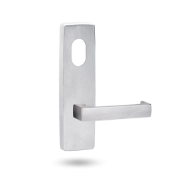 EXT SQ END PLATE - CYLINDER AND LEVER 112 SATIN CHROME