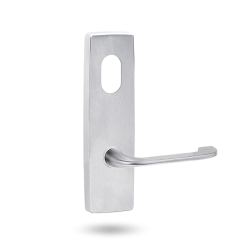 EXT SQ END PLATE - CYLINDER AND LEVER 115 SATIN CHROME