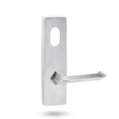 EXT SQ END PLATE - CYLINDER AND LEVER 116 SATIN CHROME