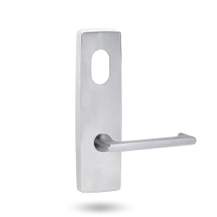 EXT SQ END PLATE - CYLINDER AND LEVER 118 SATIN CHROME
