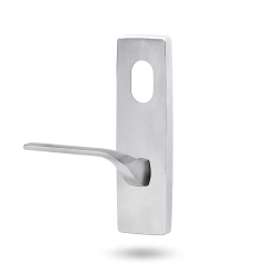 EXT SQ END PLATE - CYLINDER AND LEVER 122 RH SATIN CHROME