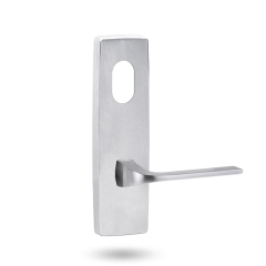 EXT SQ END PLATE - CYLINDER AND LEVER 123 SATIN CHROME