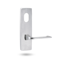 EXT SQ END PLATE - CYLINDER AND LEVER 124 SATIN CHROME