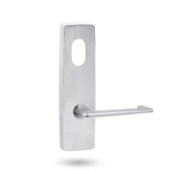 EXT SQ END PLATE - CYLINDER AND LEVER 132 SATIN CHROME