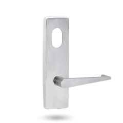 EXT SQ END PLATE - CYLINDER AND LEVER 133 SATIN CHROME