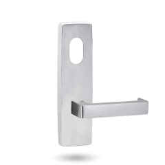 EXT SQ END PLATE - CYLINDER AND LEVER 142 SATIN CHROME