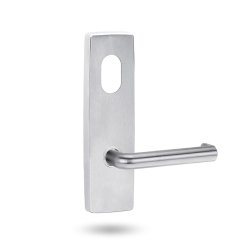 EXT SQ END PLATE - CYLINDER AND LEVER 144 SATIN CHROME