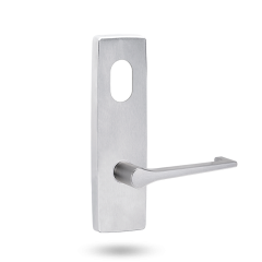 EXT SQ END PLATE - CYLINDER AND LEVER 145 SATIN CHROME