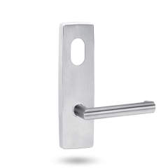 EXT SQ END PLATE - CYLINDER AND LEVER 155 SATIN CHROME