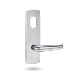 EXT SQ END PLATE - CYLINDER AND LEVER 180 SATIN CHROME