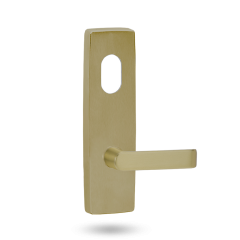 EXT SQ END PLATE - CYLINDER AND LEVER 59 UNLAQUARED POLISHED BRASS