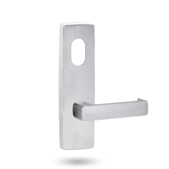 EXT SQ END PLATE - CYLINDER AND LEVER 76 SATIN CHROME