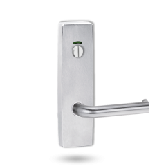 EXT SQ END PLATE - PRIVACY INDICATING EMERGENCY TURN WITH LEVER 102 SATIN CHROME