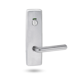 EXT SQ END PLATE - PRIVACY INDICATING EMERGENCY TURN WITH LEVER 104 SATIN CHROME