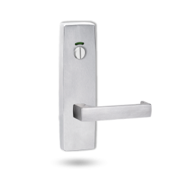 EXT SQ END PLATE - PRIVACY INDICATING EMERGENCY TURN WITH LEVER 112 SATIN CHROME