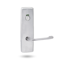 EXT SQ END PLATE - PRIVACY INDICATING EMERGENCY TURN WITH LEVER 115 SATIN CHROME