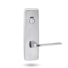 EXT SQ END PLATE - PRIVACY INDICATING EMERGENCY TURN WITH LEVER 123 SATIN CHROME