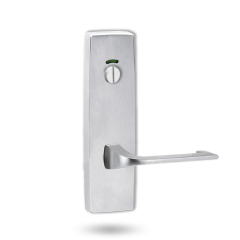 EXT SQ END PLATE - PRIVACY INDICATING EMERGENCY TURN WITH LEVER 124 SATIN CHROME
