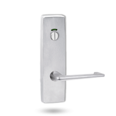 EXT SQ END PLATE - PRIVACY INDICATING EMERGENCY TURN WITH LEVER 132 SATIN CHROME