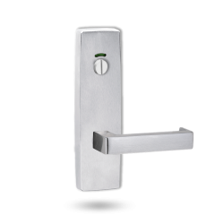 EXT SQ END PLATE - PRIVACY INDICATING EMERGENCY TURN WITH LEVER 142 SATIN CHROME