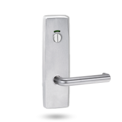 EXT SQ END PLATE - PRIVACY INDICATING EMERGENCY TURN WITH LEVER 144 SATIN CHROME