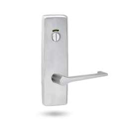 EXT SQ END PLATE - PRIVACY INDICATING EMERGENCY TURN WITH LEVER 145 SATIN CHROME